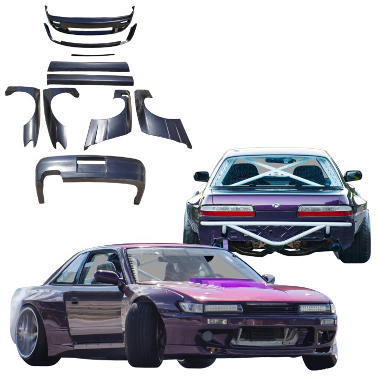 VSaero FRP TKYO v3 Wide Body Kit 10pc > Nissan Silvia (S13) 1989-1994 > 2dr Coupe - image 1
