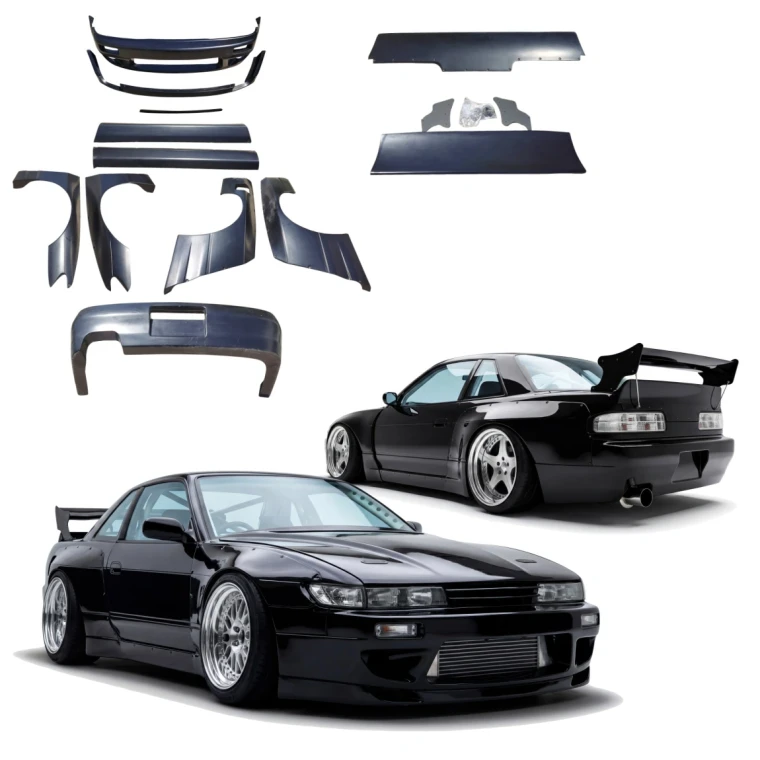 FRP TKYO v3 Wide Body Kit 12pc w Wings > Nissan Silvia (S13) 1989-1994 > 2dr Coupe - image 1