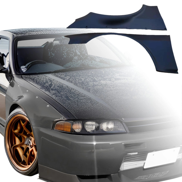 VSaero FRP TKYO Wide Body Fender Flares (front) 65mm > Nissan Skyline (R33) GTR 1995-1998 > 2dr Coupe - image 1