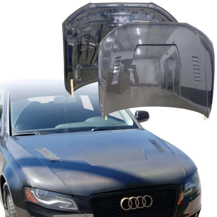 ModeloDrive Carbon Fiber VVV Hood > Audi A4 (B8) 2009-2012 - image 1