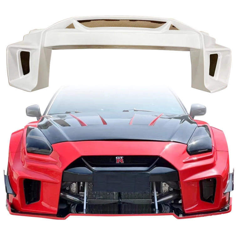 ModeloDrive FRP LBPE SE Wide Body Front Bumper w Canards > Nissan GT-R GTR (R35) 2009-2016 - image 1