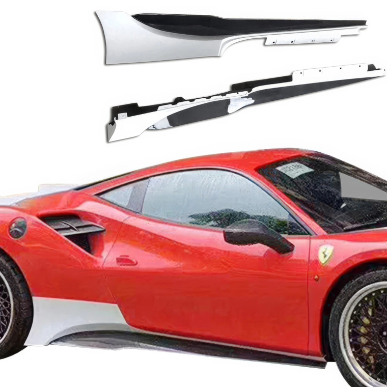 ModeloDrive Partial Carbon Fiber MDES Side Skirts > Ferrari 488 GTB (F142M) 2016-2019 - image 1