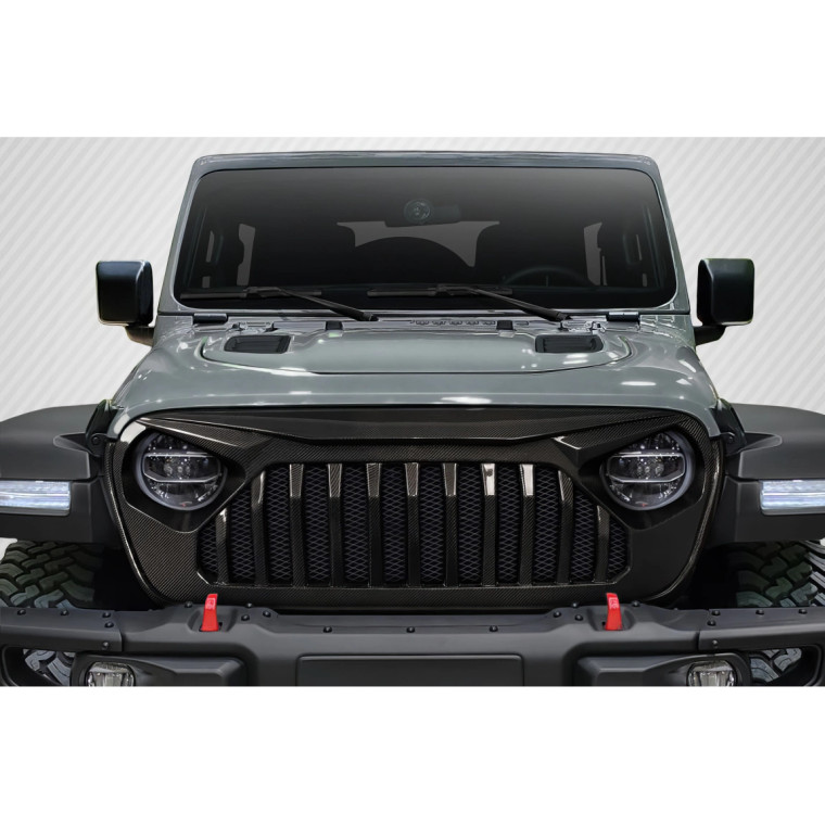 2018-2025 Jeep Wrangler JL Gladiator JT Carbon Creations Predator Grille - 1 Piece - image 1