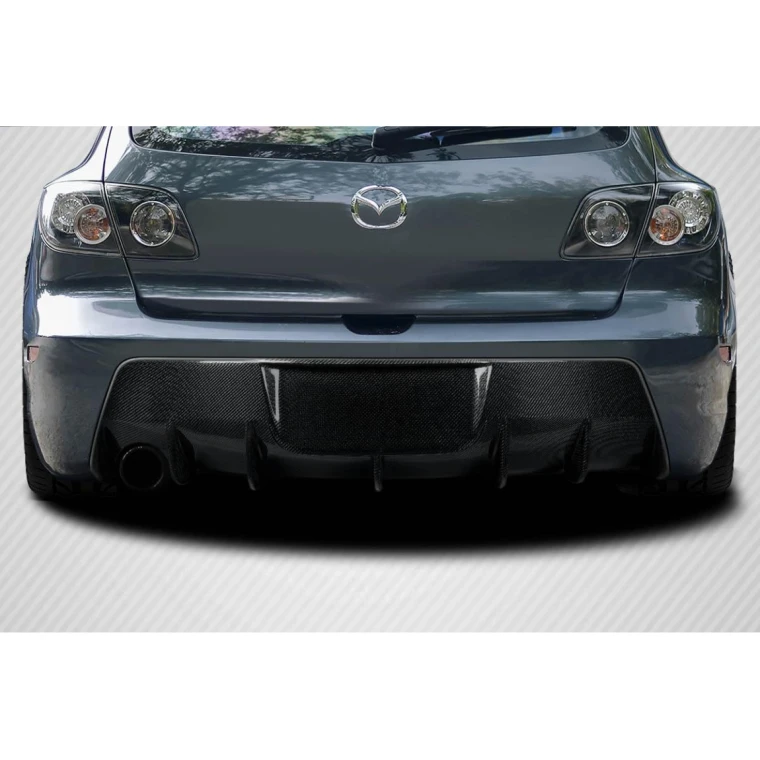 2004-2009 Mazda 3 Corkscrew Carbon Fiber Rear Lip - image 1