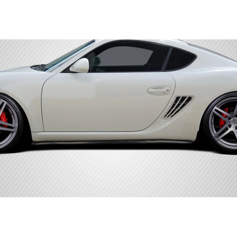 2006-2010 Porsche Cayman Carbon Creations Motox Side Skirt Rocker Panel Splitters - 2 Pieces - image 1