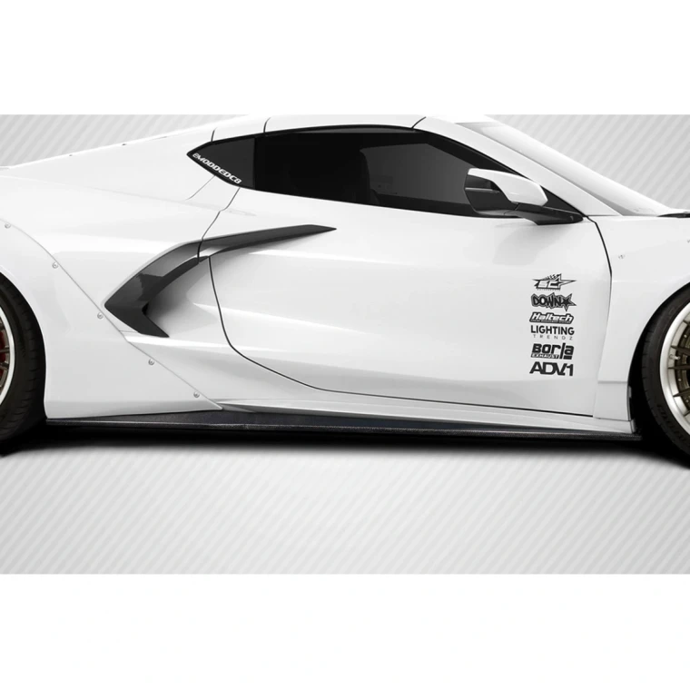 2020-2025 Chevrolet Corvette C8 Gran Veloce Wide Body Side Skirt Rocker Panel Splitters - 2 Pieces - image 1