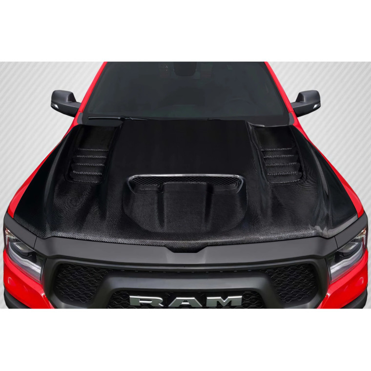 2019-2025 Dodge Ram 1500 Carbon Creations TRX Look Hood - 1 Piece - image 1