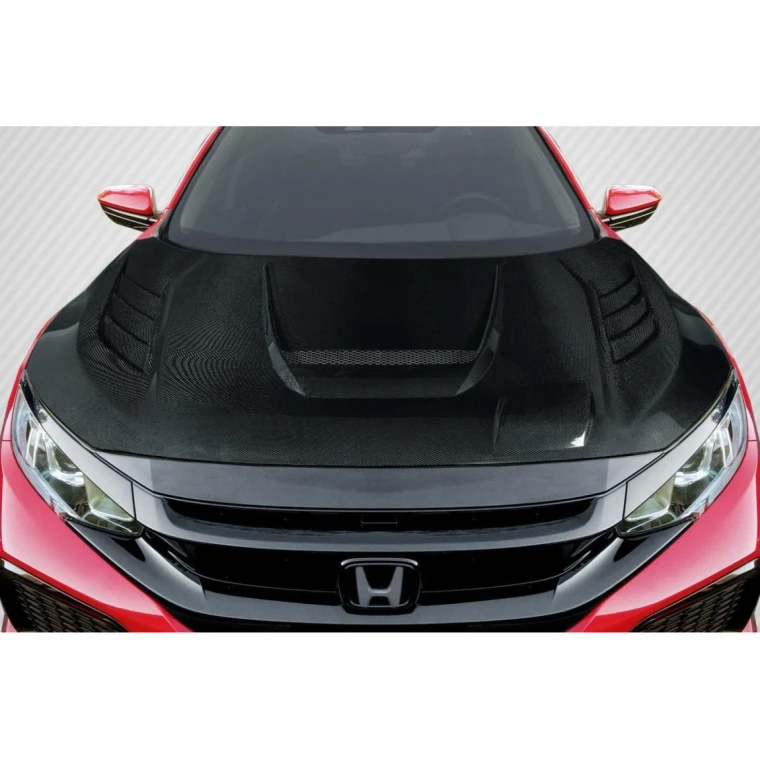 2016-2021 Honda Civic Time Attack Carbon Fiber Hood - image 1