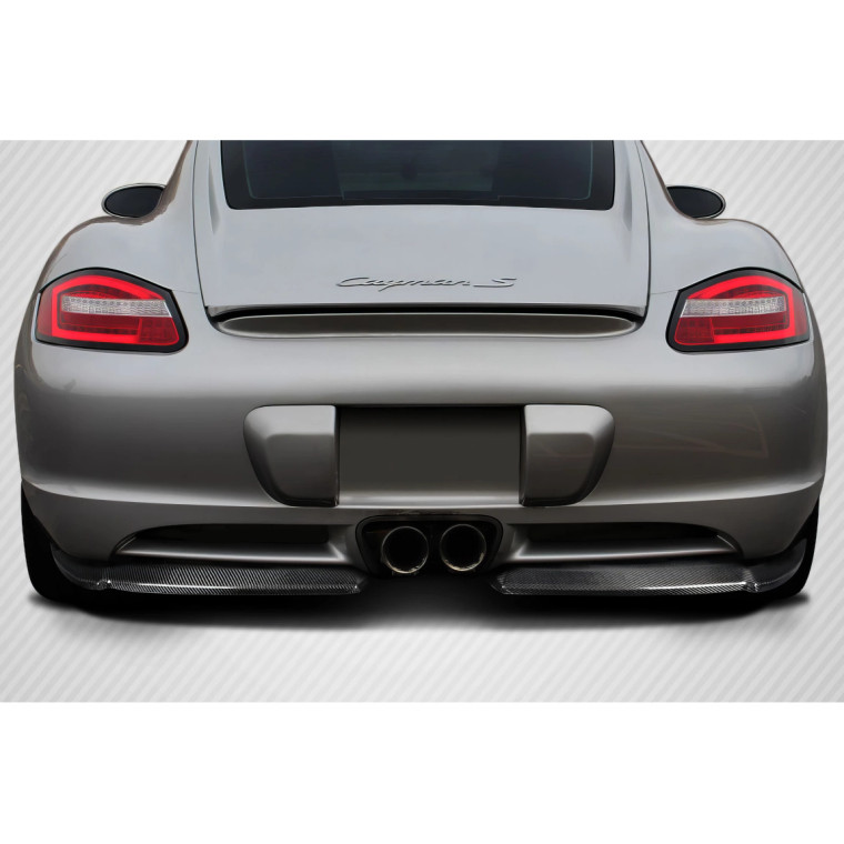 2006-2010 Porsche Cayman Carbon Creations Motox Rear Lip Spoiler Air Dam - 2 Pieces - image 1