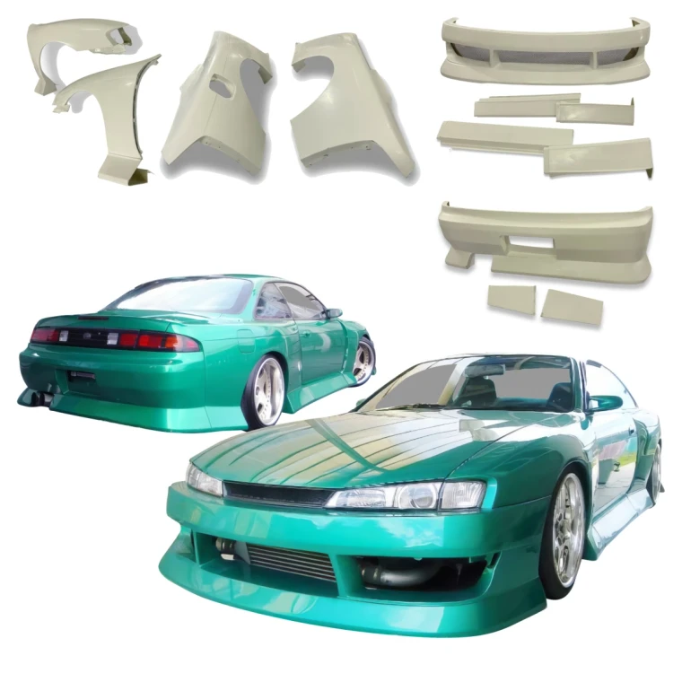 FRP BSPO Blister Wide Body Kit 8pc > Nissan 240SX (S14) 1997-1998 - image 1