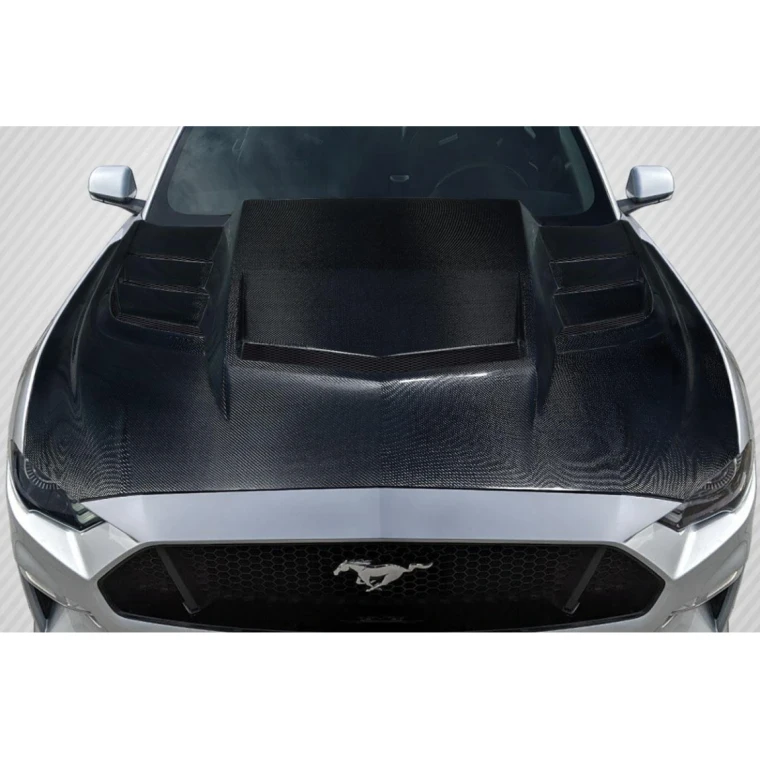 2018-2023 Ford Mustang Interceptor Carbon Fiber Hood - image 1