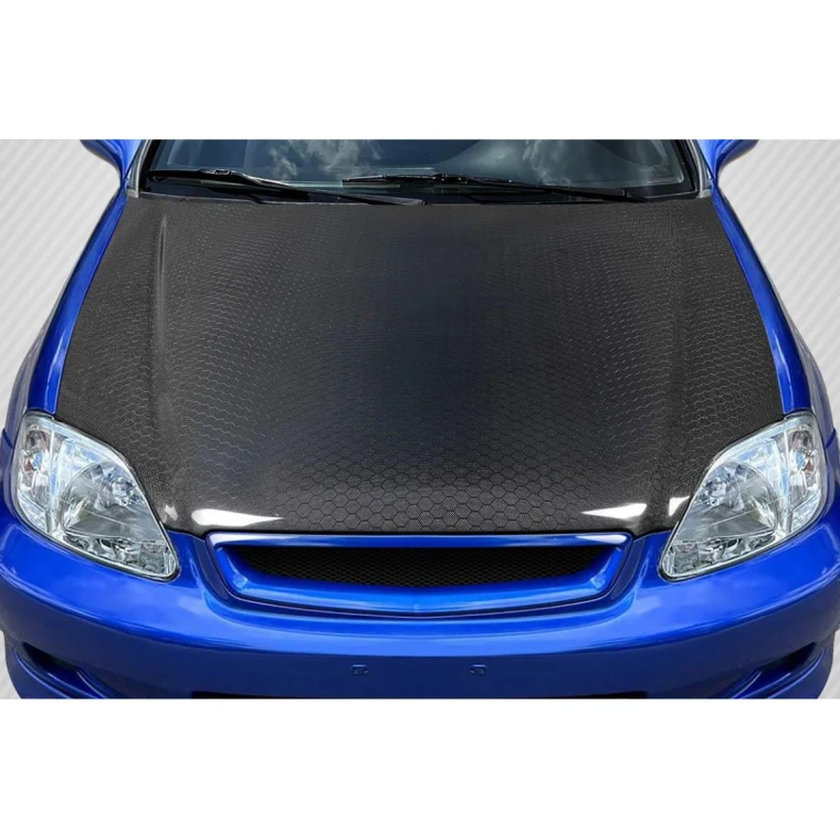 1999-2000 Honda Civic OEM Look Carbon Fiber Hood - image 1