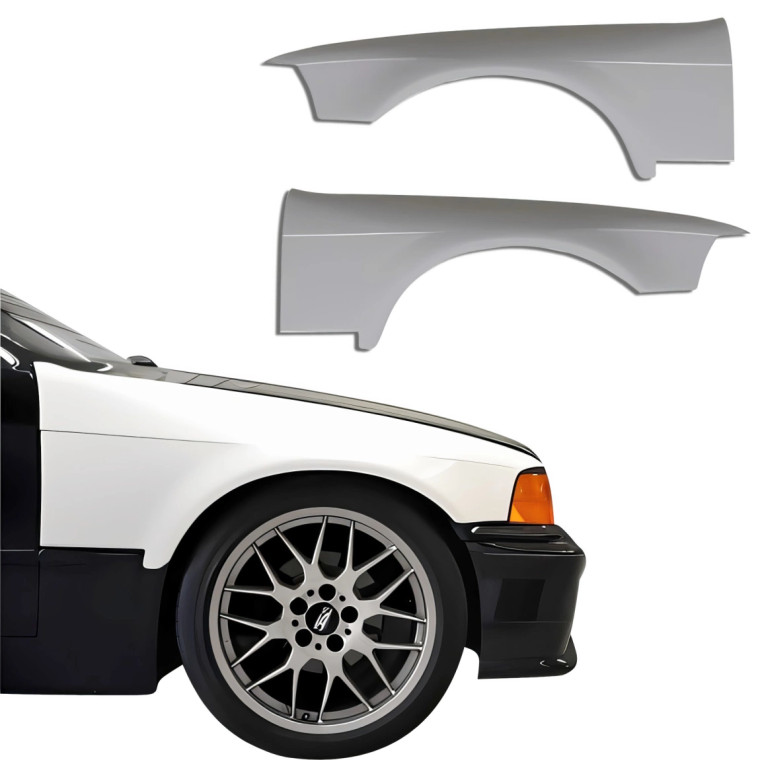 ModeloDrive FRP FIT Wide Body Fender Flares (front) > BMW 318i, 323i, 325i, 328i (E36) 1992-1998 > 4dr - image 1