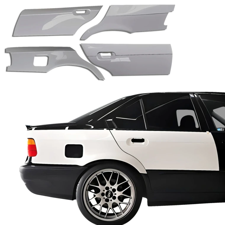 FRP FIT Wide Body Fender Flares (rear) > BMW 318i, 323i, 325i, 328i (E36) 1992-1998 > 4dr - image 1