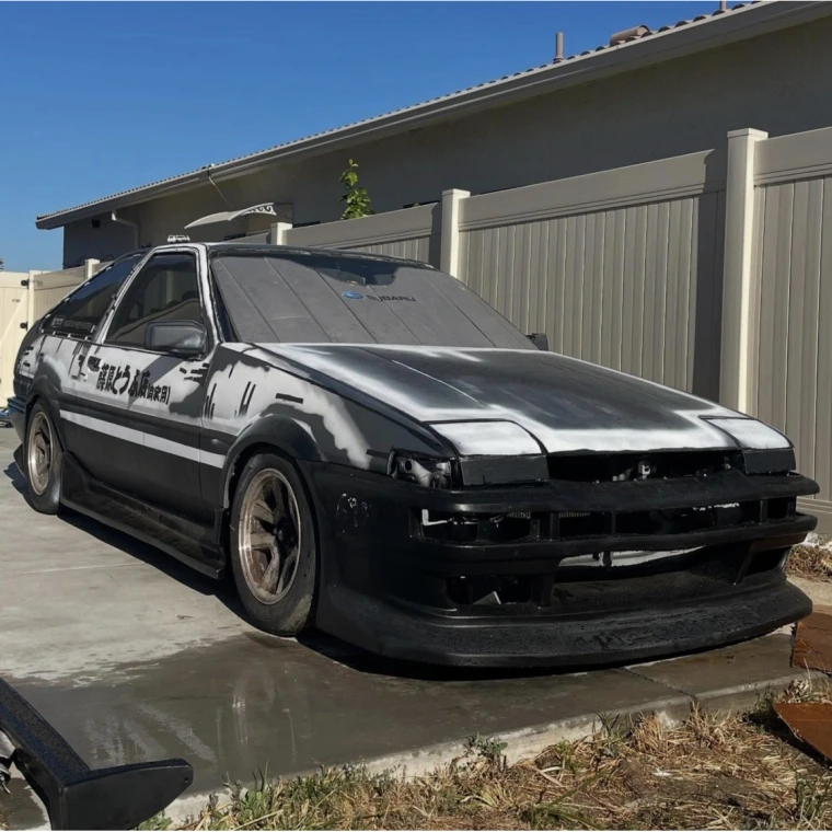 Toyota Corolla 1983-1987 AE86 Blood Style 2 Piece Polyurethane Side Skirts - image 1