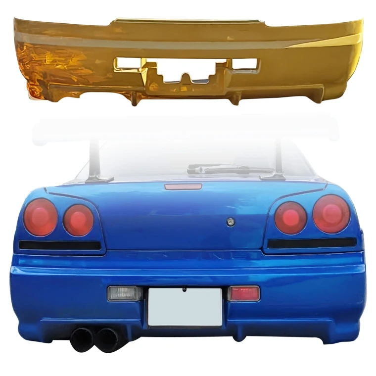 FRP GTR Conversion Rear Bumper > Nissan Skyline (R34) GTT 1999-2004 > 4dr Sedan - image 1