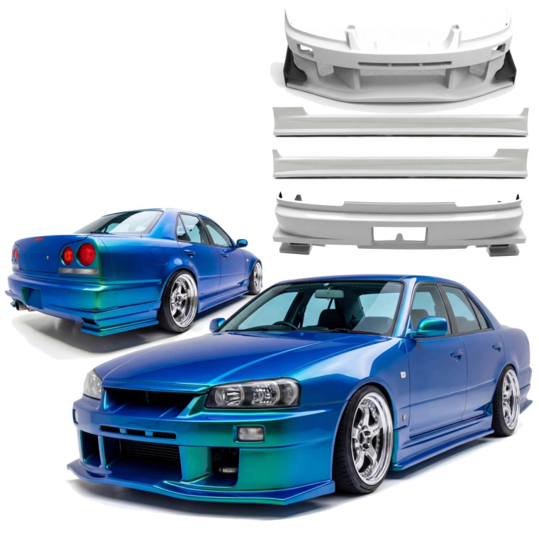 FRP URA GT Body Kit 6pc > Nissan Skyline (R34) GTT 1999 - 2004 > 4dr Sedan - image 1