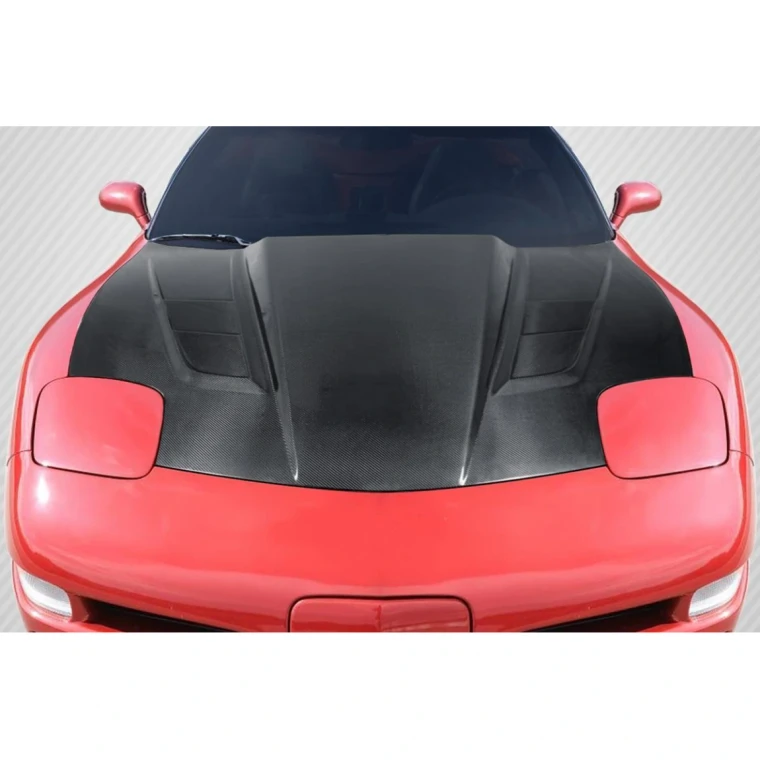 1997-2004 Chevrolet Corvette H Design Carbon Fiber Hood - image 1