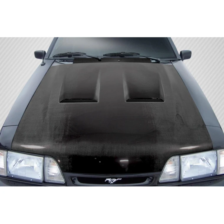 1987-1993 Ford Mustang Heat Extractor Carbon Fiber Hood - image 1