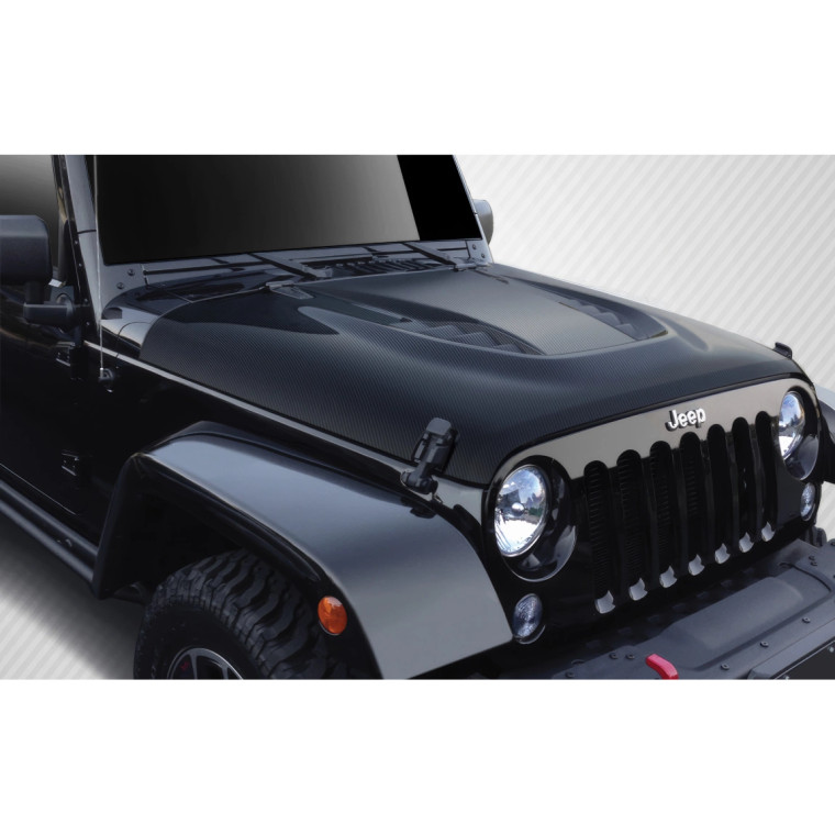 2007-2018 Jeep Wrangler Carbon Creations Power Dome Hood - 1 Piece - image 1