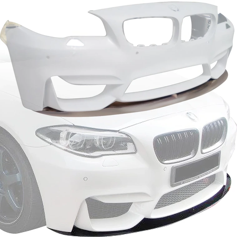 FRP Type-M4 Style Front Valance Add-on > BMW 5-Series (F10) 2011-2016 > 4dr - image 1