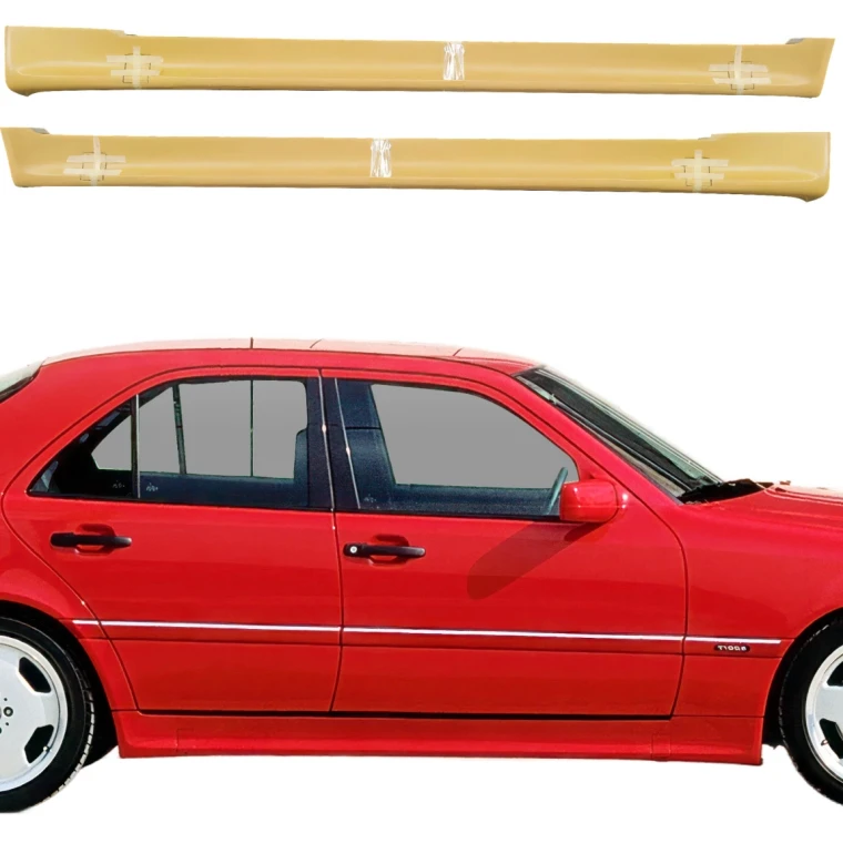 FRP AMGE Side Skirts > Mercedes-Benz C-Class (W202) 1994-2000 > 4-Door Sedan - image 1