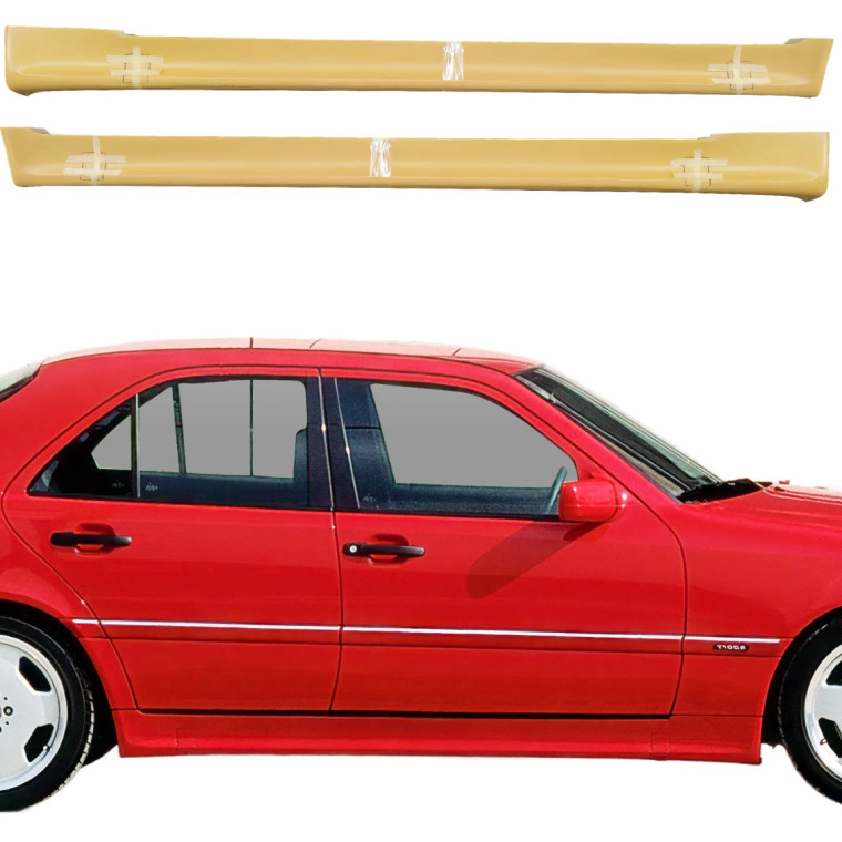 ModeloDrive FRP AMGe Side Skirts > Mercedes-Benz C-Class (W202) 1994-2000 > 4-Door Sedan - image 1