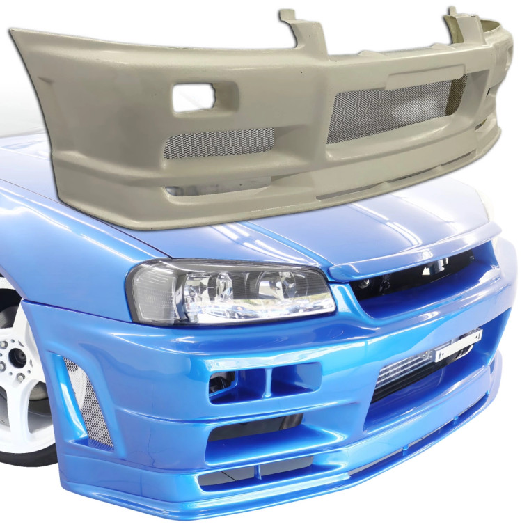 ModeloDrive FRP URA TR Front Bumper > Nissan Skyline (R34) GTT 1999-2004 > 2/4dr - image 1