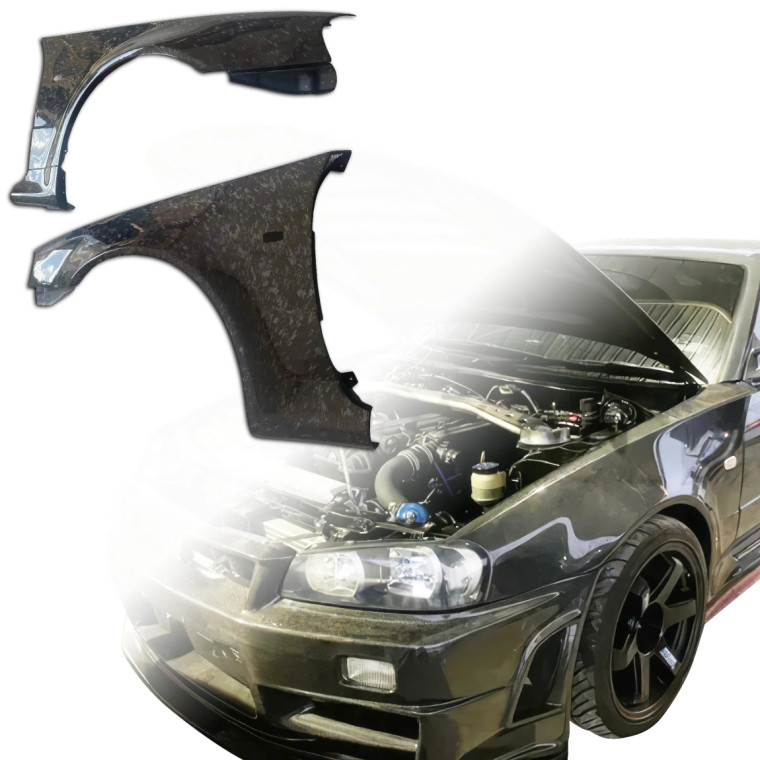 ModeloDrive Carbon Fiber NISM Z-Tune Fenders (front) > Nissan Skyline (R34) GTR 1999-2004 > 2dr Coupe - image 1
