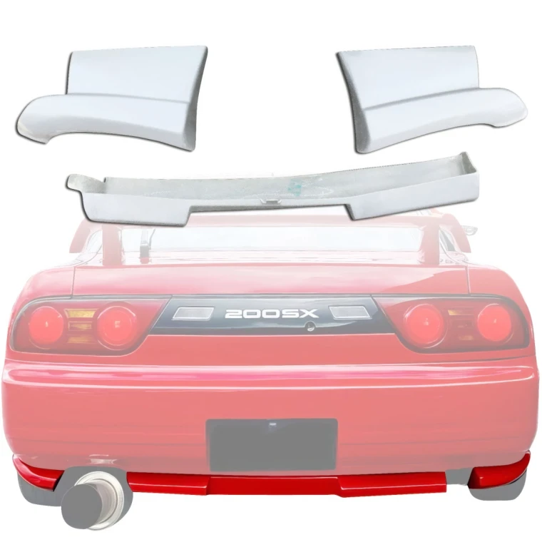 FRP Type-X Rear Lip Valances 3pc > Nissan 240SX 1989-1994 > 3dr Hatch - image 1