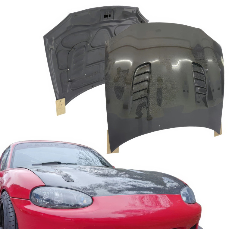 ModeloDrive Carbon Fiber CSPE Hood > Mazda Miata (NB) 1998-2005 - image 1
