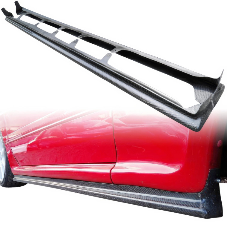 ModeloDrive Carbon Fiber ODUL Side Skirt Splitters > Mazda RX-7 (FC3S) 1989-1992 - image 1