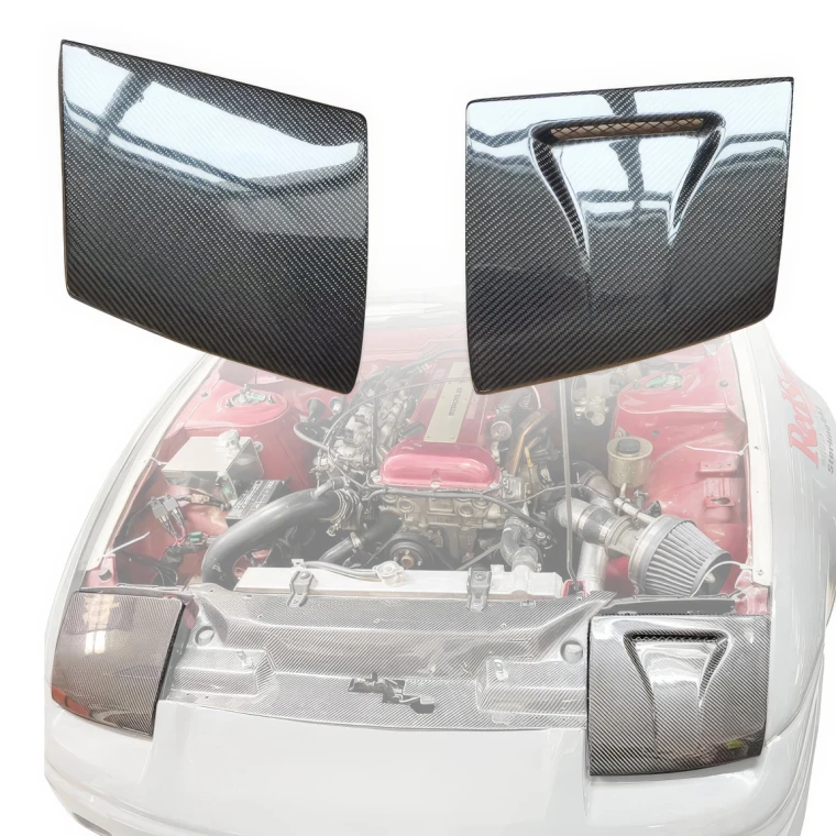 Carbon Fiber NACA Single Vent Headlight Covers > Nissan 240SX 1989-1994 - image 1