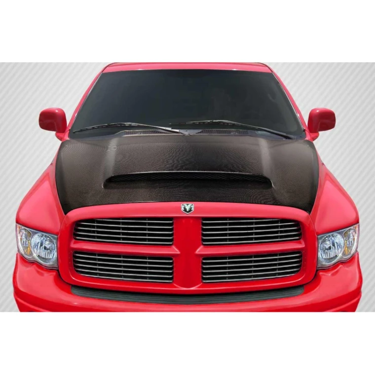 2002-2008 Dodge Ram Demon Look Carbon Fiber Hood - image 1