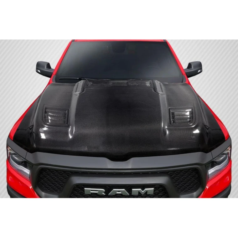 2019-2025 Dodge Ram Rebel Look Carbon Fiber Hood - image 1