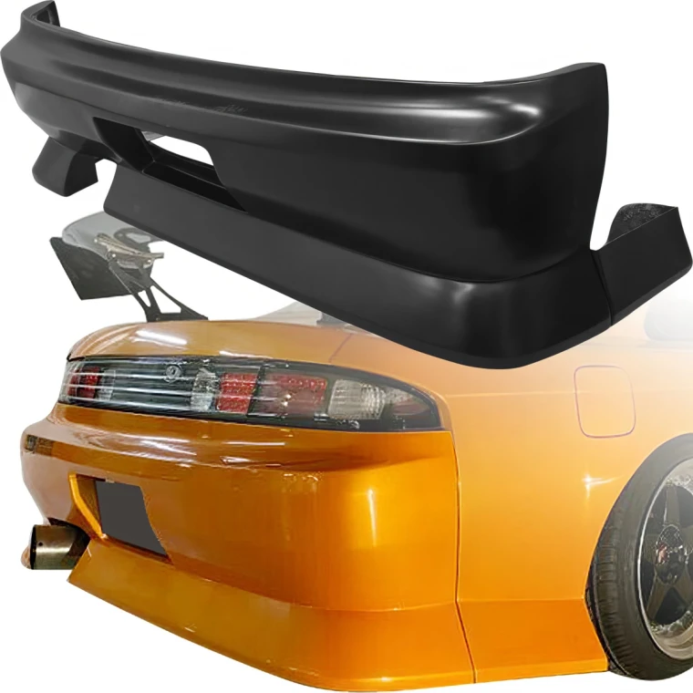 FRP BSPO Blister Wide Body Rear Bumper 3pc > Nissan 240SX (S14) 1995-1998 - image 1