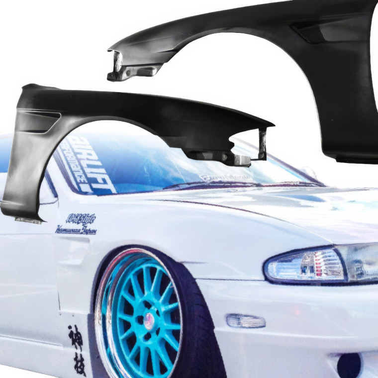 VSaero FRP TKYO v1 Wide Body Fenders (front) 30mm > Nissan 240SX (S14) 1995-1996 - image 1