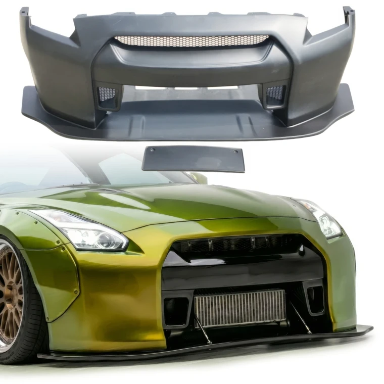 FRP LBPE v1 Wide Body Front Bumper w Lip > Nissan GT-R GTR (R35) 2009-2017 - image 1