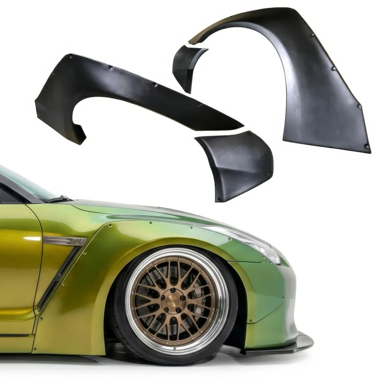 FRP LBPE v1 Wide Body Fender Flares (front) 4pc > Nissan GT-R GTR (R35) 2009-2017 - image 1