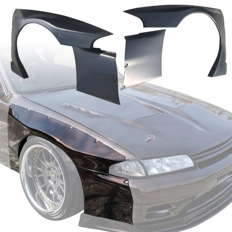 FRP TKYO Wide Body Fender Flares (front) 4pc 40mm > Nissan Skyline (R32) GTR 1990-1994 > 2dr Coupe - image 1