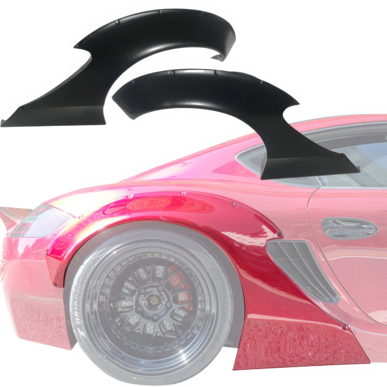 VSaero FRP TKYO v1 Wide Body Fender Flares (rear) 100mm > Porsche Cayman (987) 2006-2008 - image 1