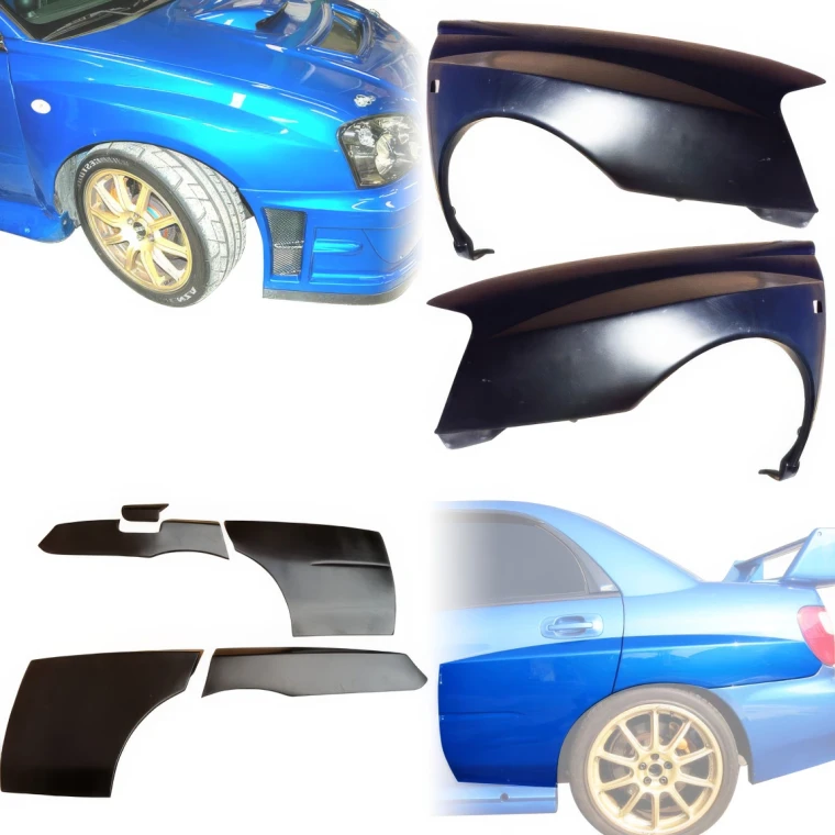FRP LSPO WRC Wide Body Fenders 7pc > Subaru Impreza WRX 2004-2005 > 4dr Sedan - image 1