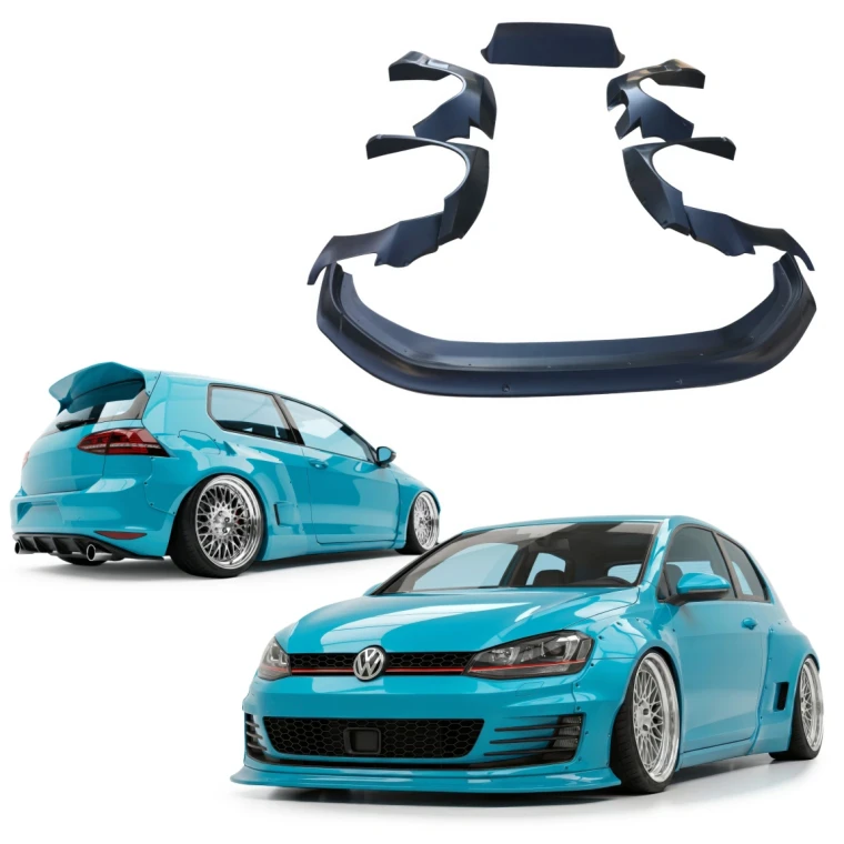 FRP TKYO Wide Body Kit w Wing 8pc > Volkswagen Golf MK7 2015-2018 - image 1