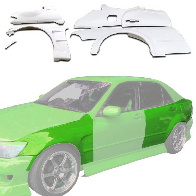 ModeloDrive FRP BSPO Wide Body Fenders (set) 8pc > Lexus IS300 2000-2005> 4dr - image 1