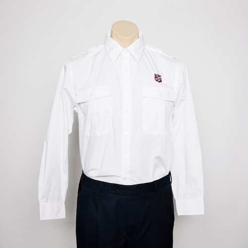 Mens White Uniform Shirt Long Sleeve A.I.W BRAND
