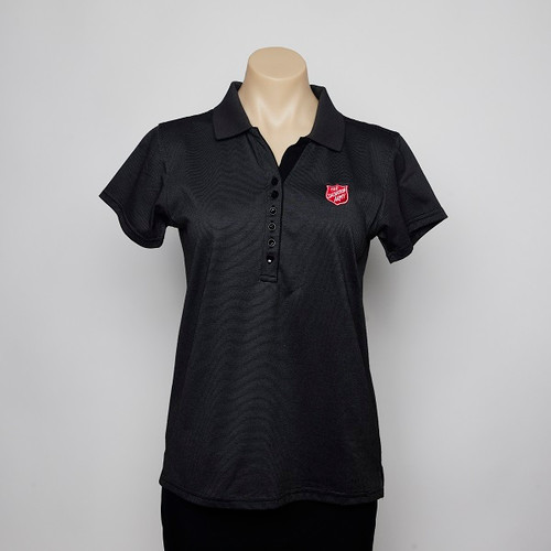 Ladies Graphite Black Polo Short Sleeve