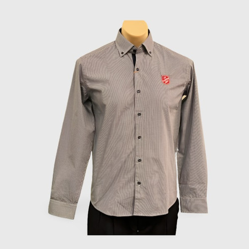 Mens Grey Multi Check Shirt Long Sleeve