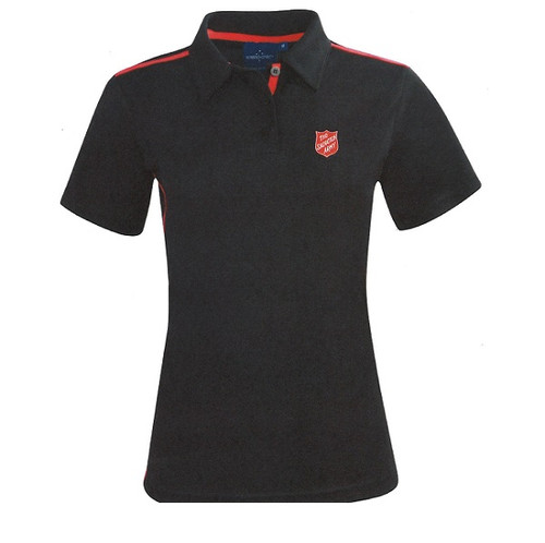 Ladies Black/Red Polo Rapidcool