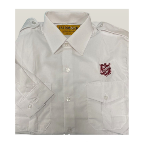 Mens White Uniform Shirt Long Sleeve FAIRMARK (Uniforms by Design) BRAND