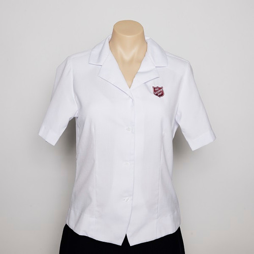 Ladies White Overblouse Open Neck Original Style